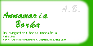 annamaria borka business card