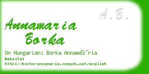 annamaria borka business card